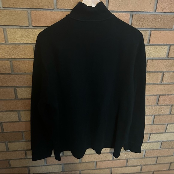 POLO Ralph Lauren 1/4 Zip Sweater Ribbed Black % Brown Pullover Men’s Size XL - Picture 4 of 7